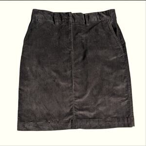 Vintage L.L. Bean Crushed Velvet Velour Classic Brown A Line Fall Pencil Skirt